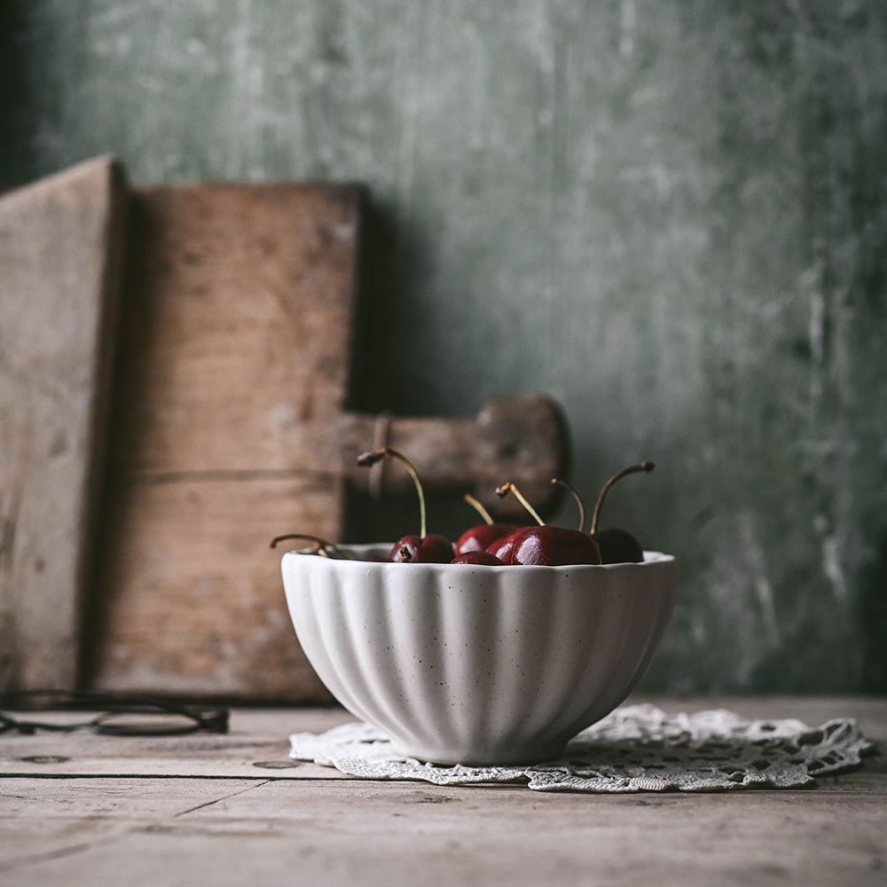Fluted Ceramic Small Bowl