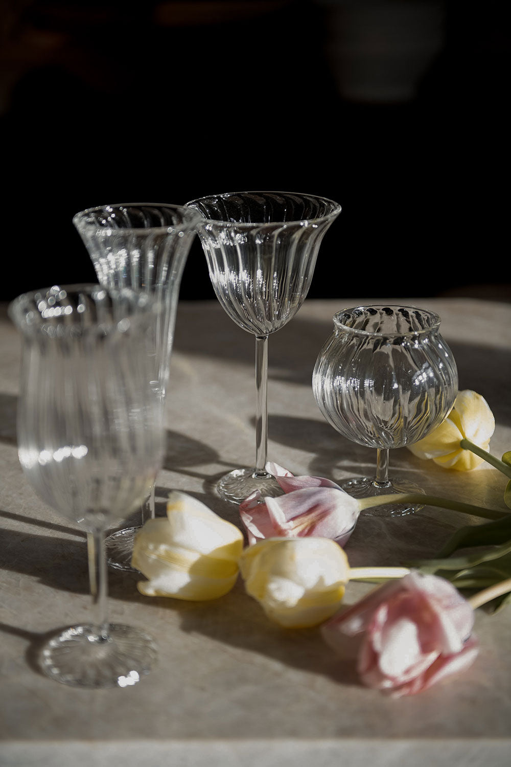 Short Fluted Blossom Glass