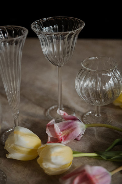 Short Fluted Blossom Glass