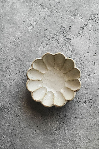 Footed Ceramic Petal Bowl - Small