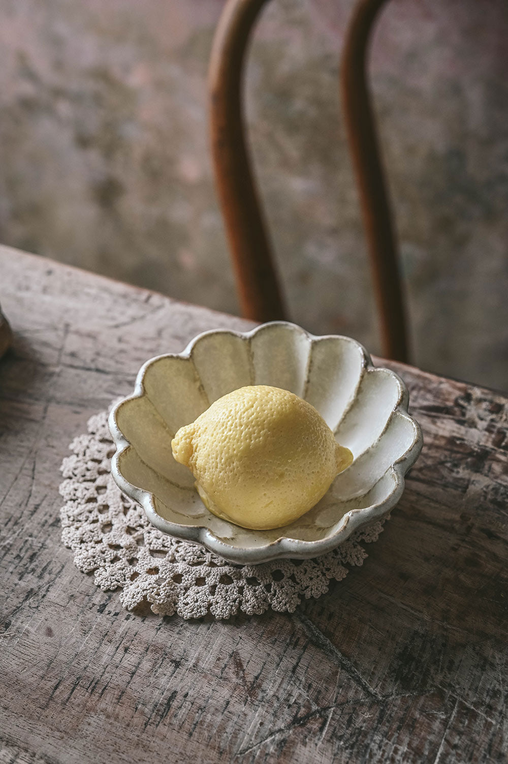 Footed Ceramic Petal Bowl - Small