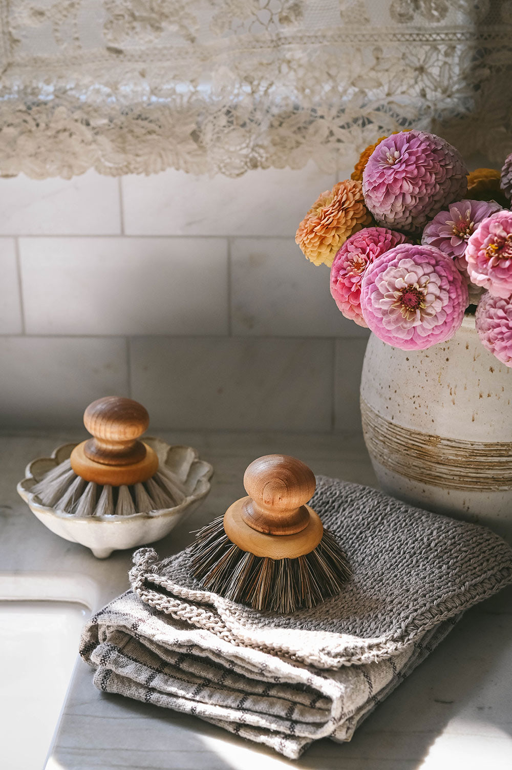 Footed Ceramic Petal Bowl - Small