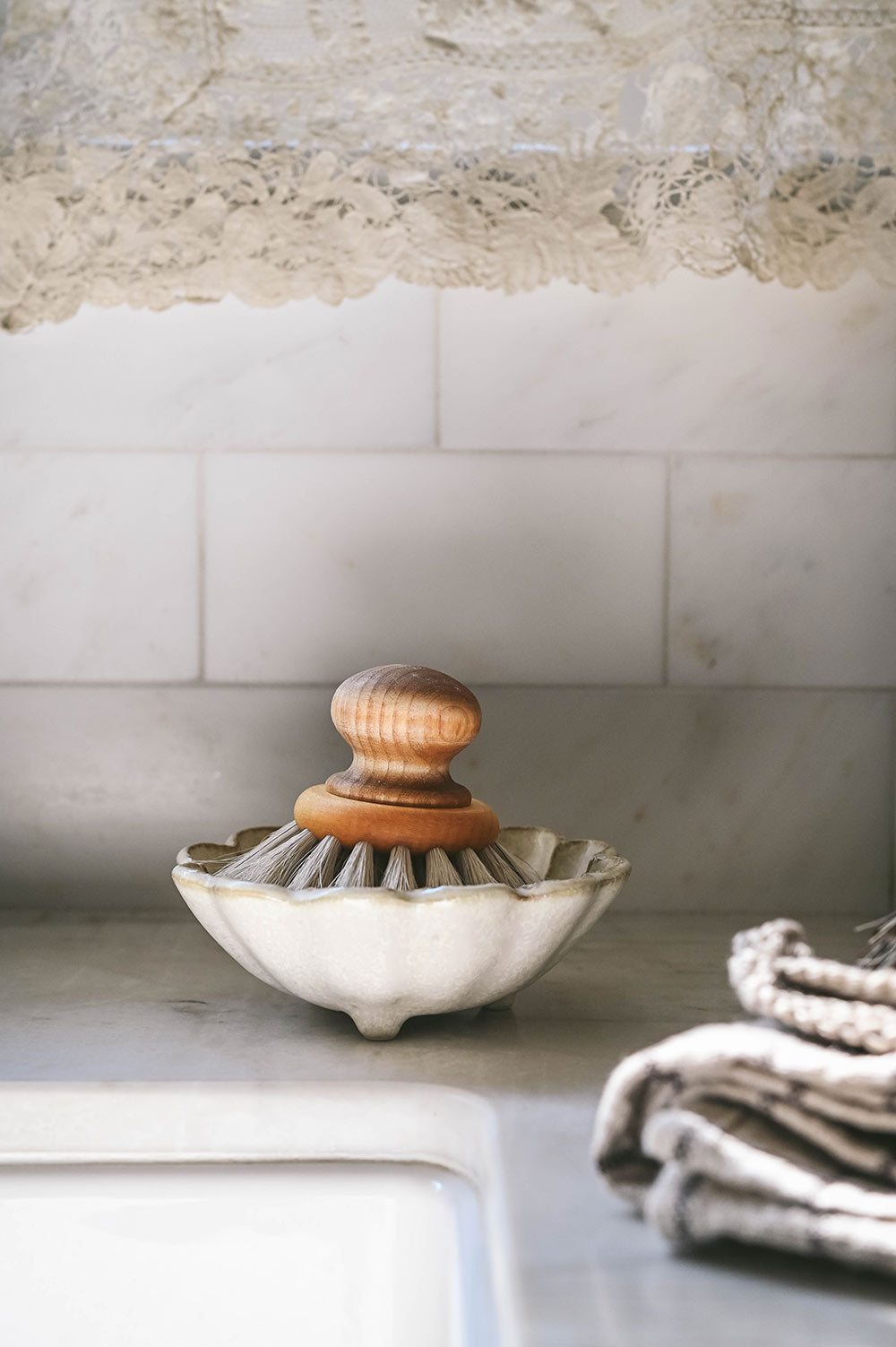 Footed Ceramic Petal Bowl - Small