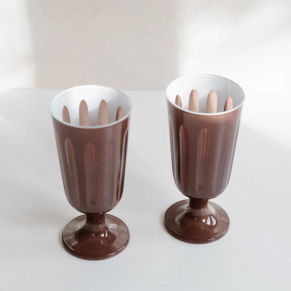 Footed Drinking Glass Set - Chestnut