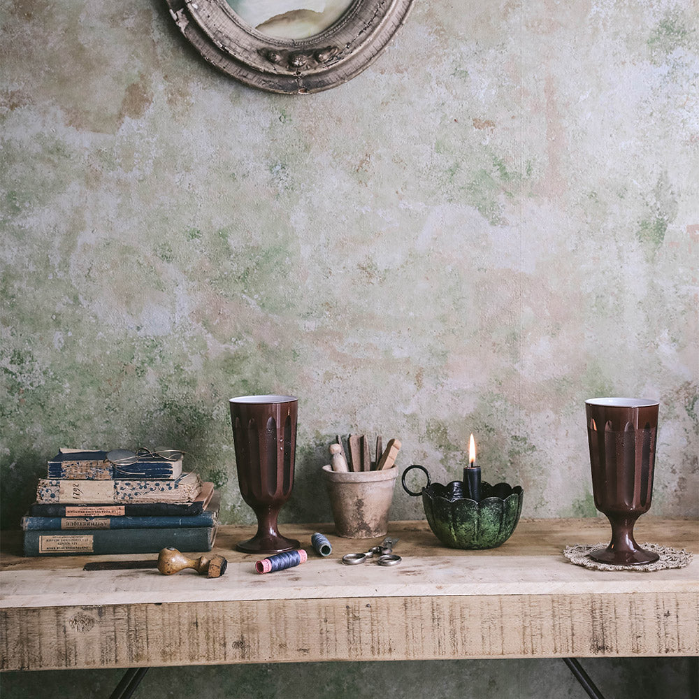 Footed Drinking Glass Set - Chestnut