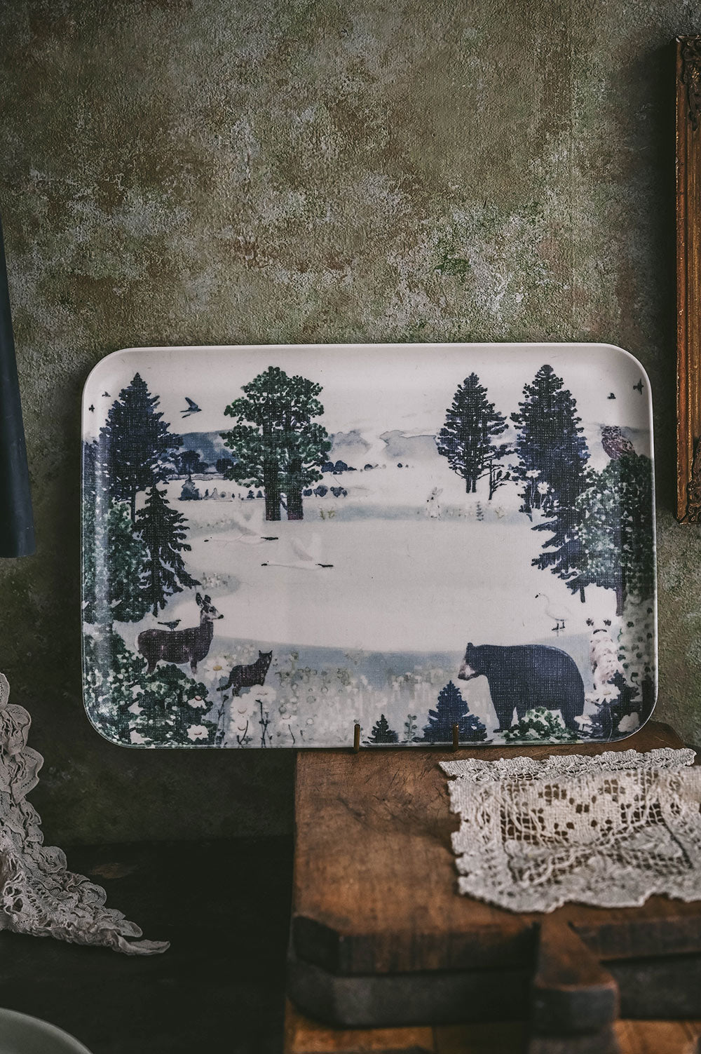 Linen Coated Forest Tray