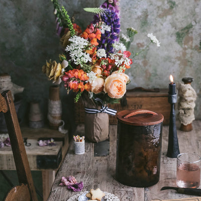 Handblown Glass Canister - Dark