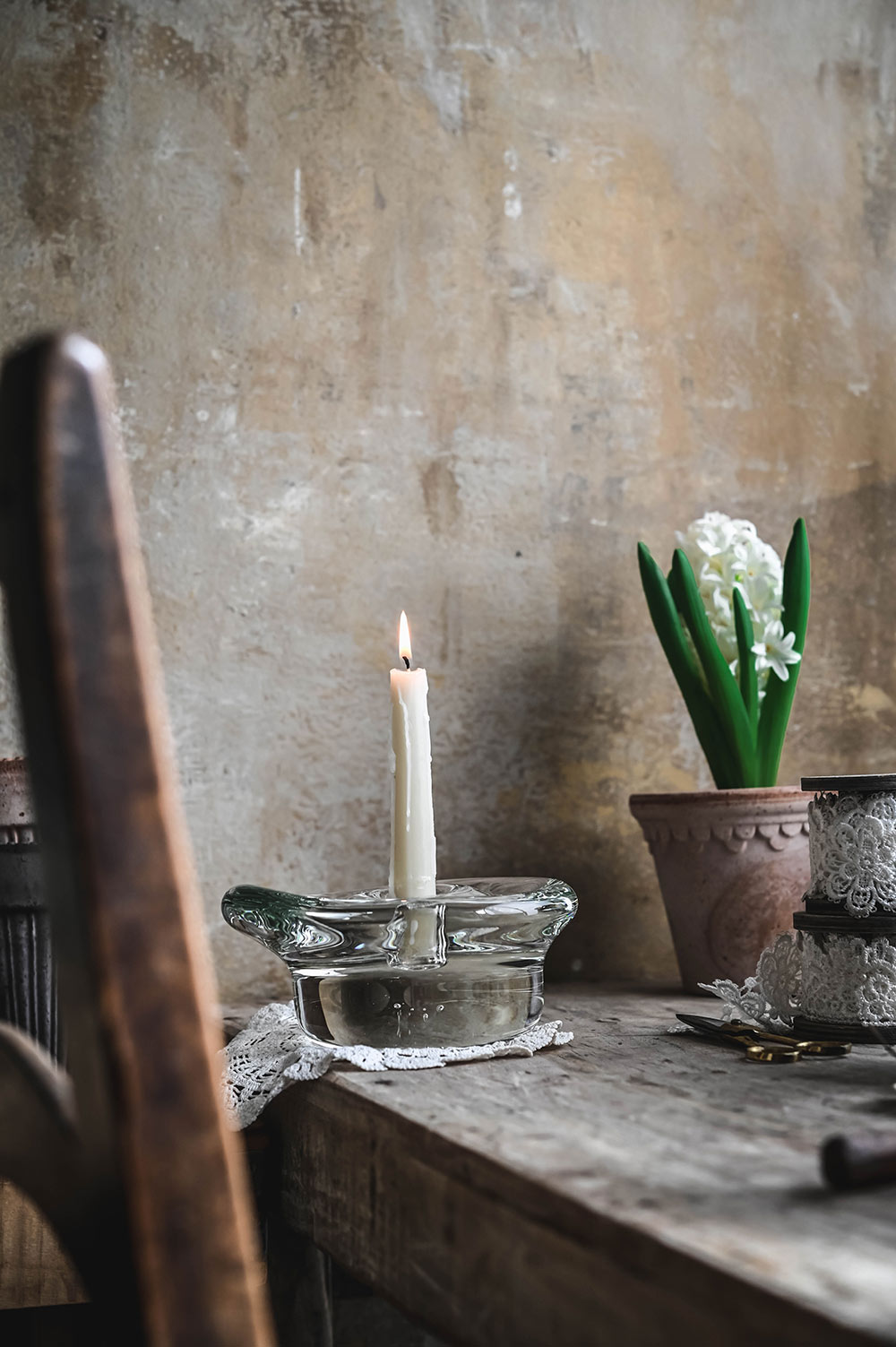 Glass Puddle Candle Holder