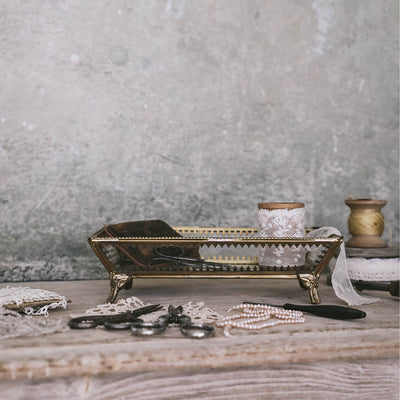 Footed Glass Tray