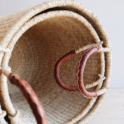 Natural Bolga Hamper Basket Set - Two Handles