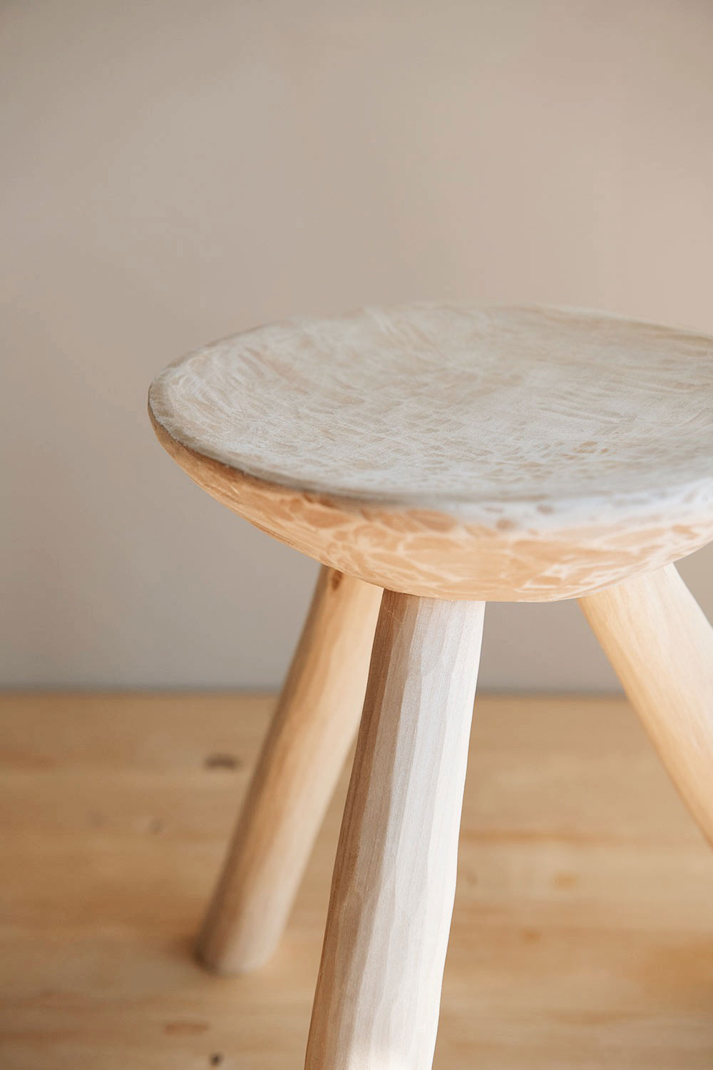 Hand-carved Wooden Stool