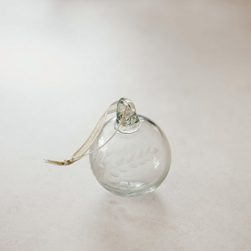 Handblown Etched Glass Ornament - Small