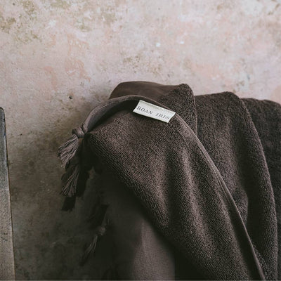 Hand-loomed Cotton Towel - Plum Chocolate