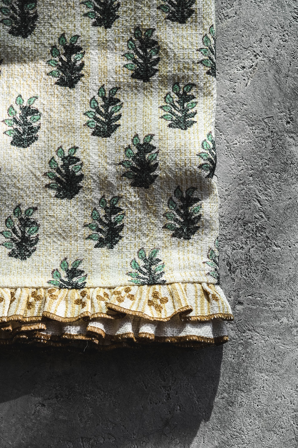Block-Printed Heavyweight Linen Tea Towel