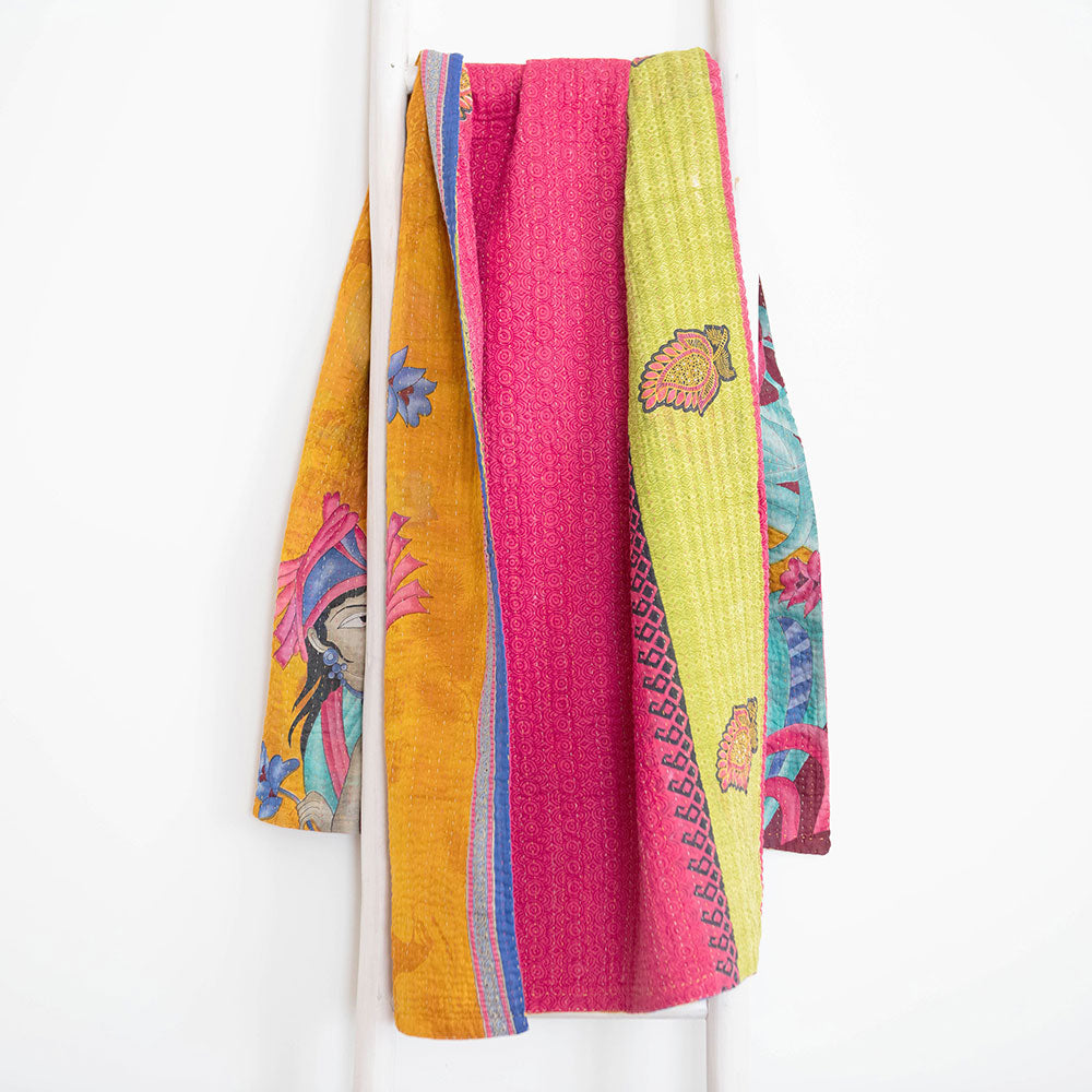 One-of-a-kind Kantha Quilt - KT6889