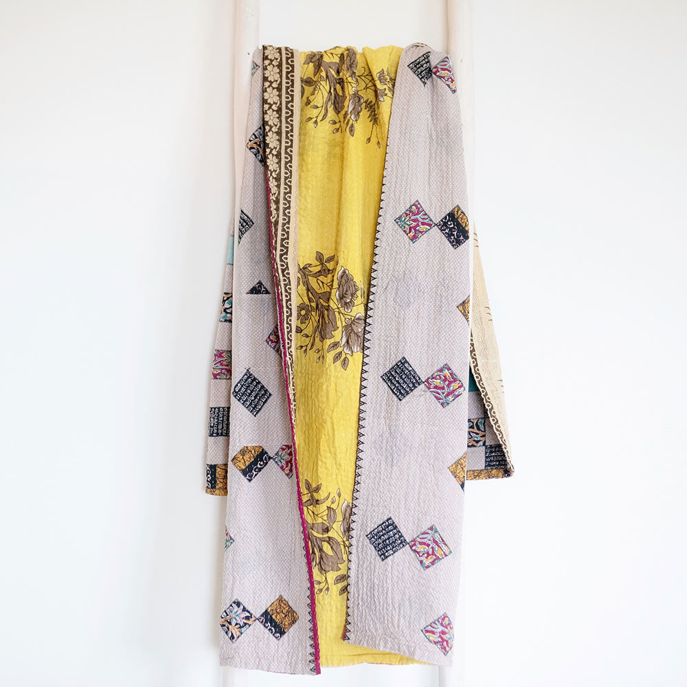 One-of-a-kind Kantha Quilt - KT7141