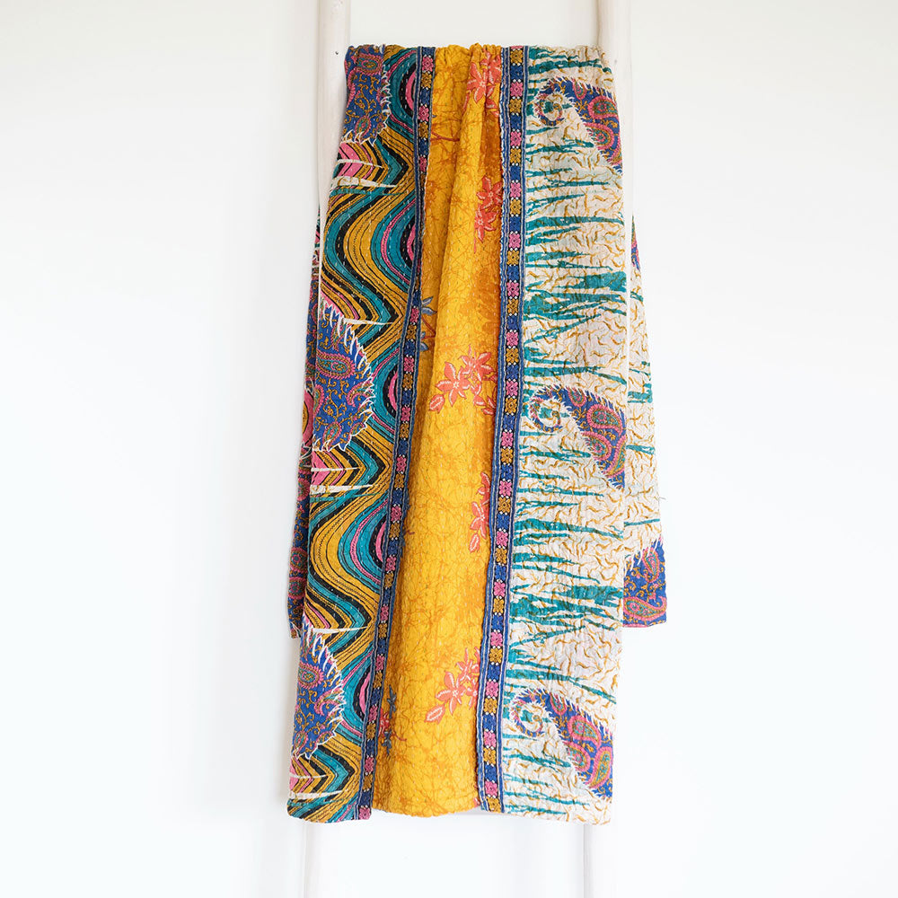 One-of-a-kind Kantha Quilt - KT7214