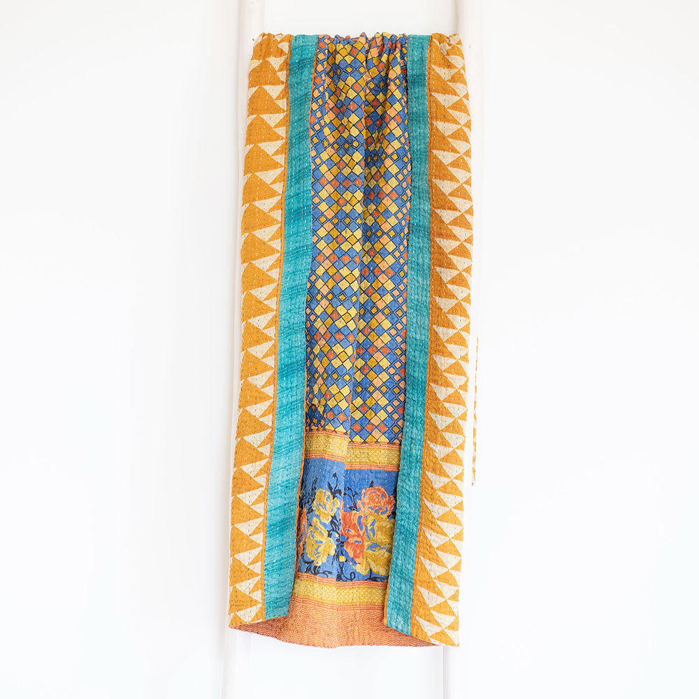 One-of-a-kind Kantha Quilt - KT7342
