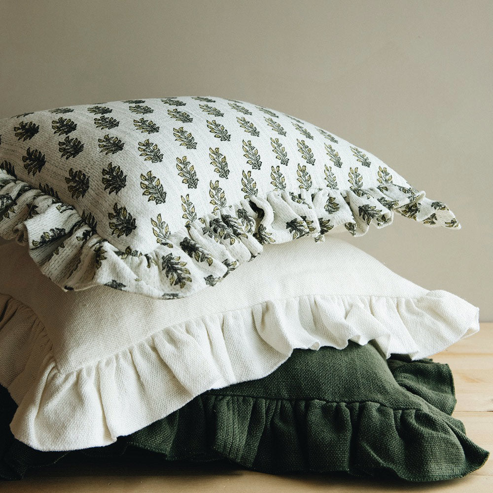Heavyweight Linen Pillow Cover - Olive