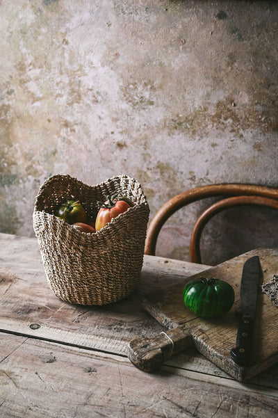 Mini Woven Scallop Basket - Natural