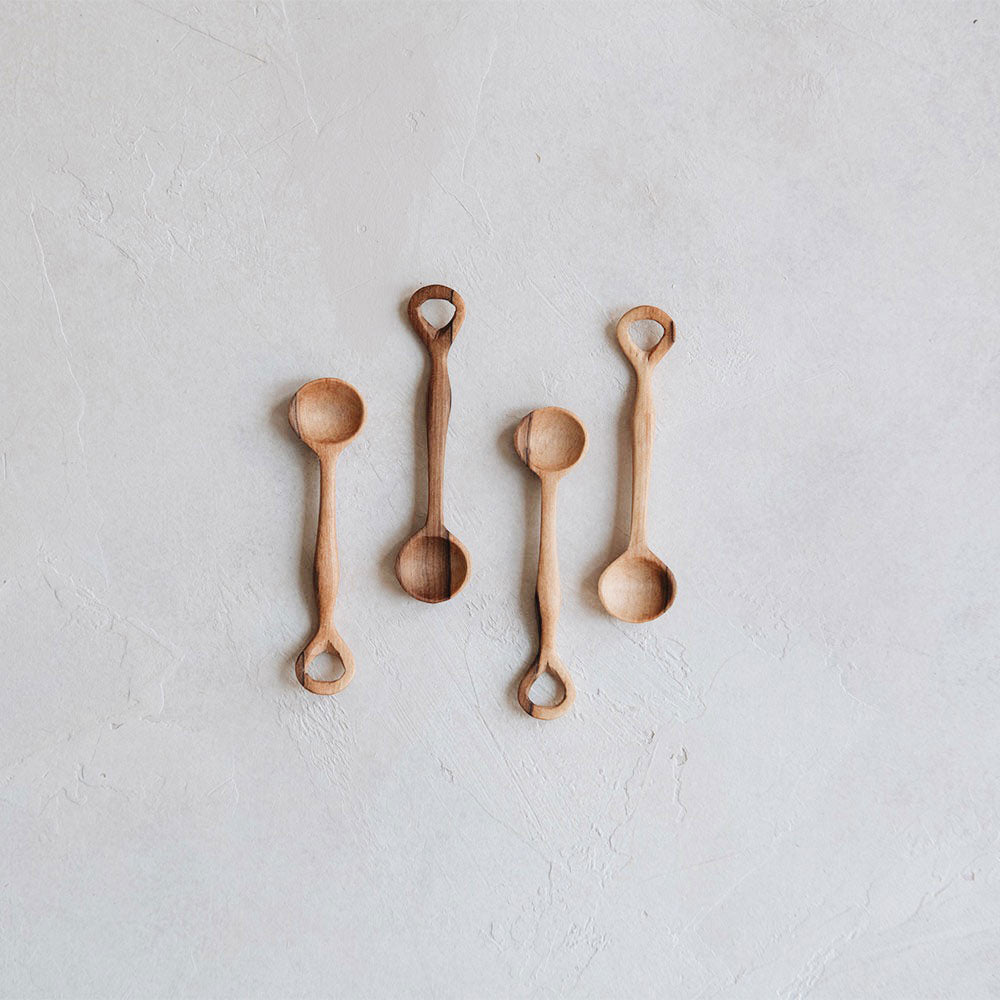 Roan Iris | Wild Olive Wood Mini Wooden Spice Spoon Set
