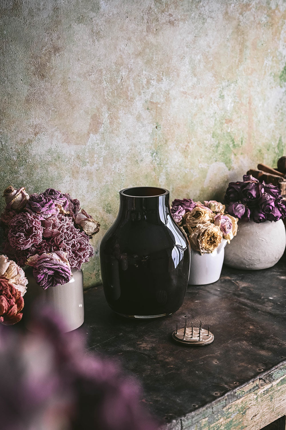 Mouth-blown Glass Vase - Chocolate