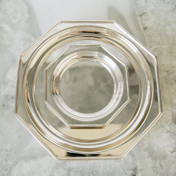 Roan Iris Octagon Tray - Polished Nickel