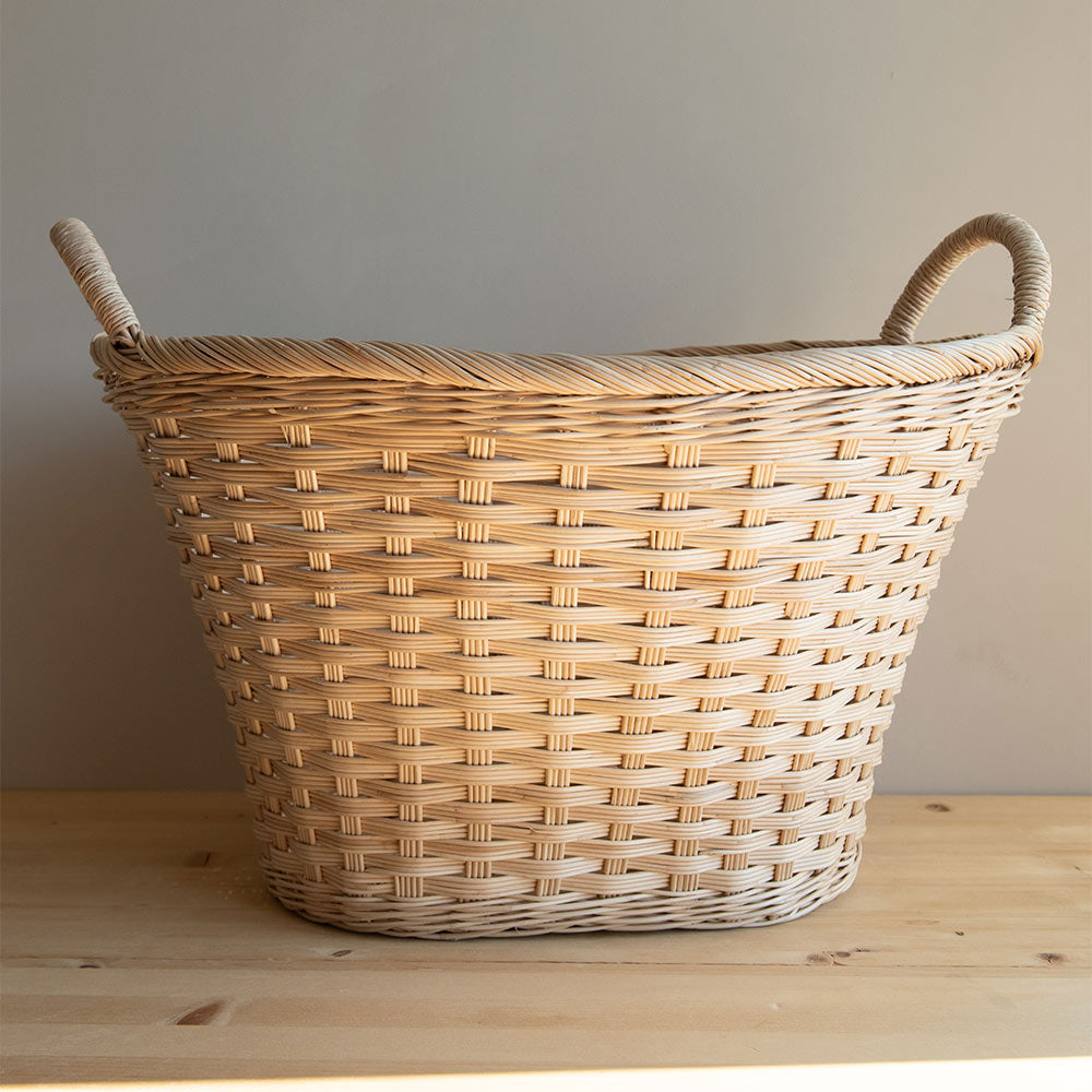 Handwoven Oval Floor Basket - Large