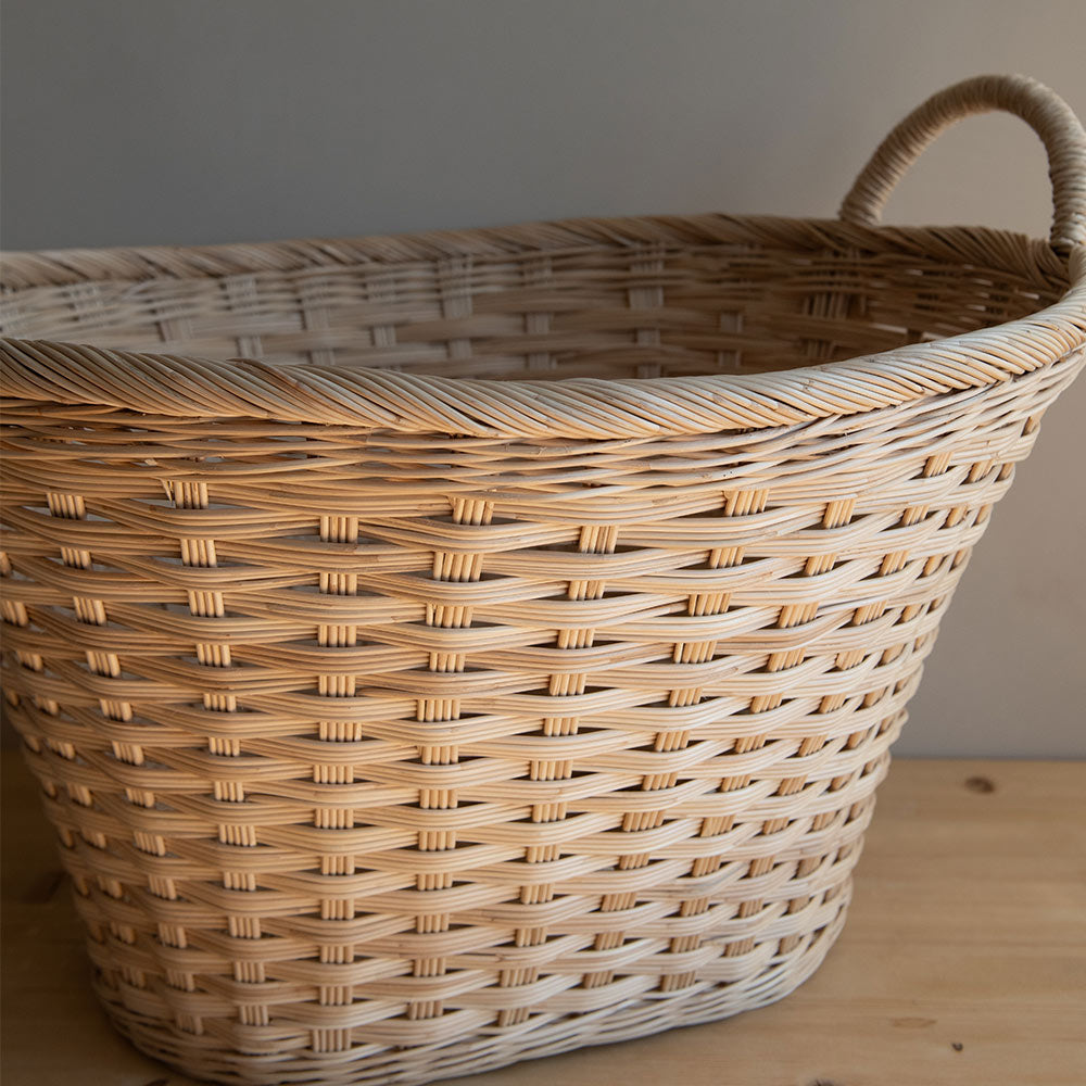 Handwoven Oval Floor Basket - Large