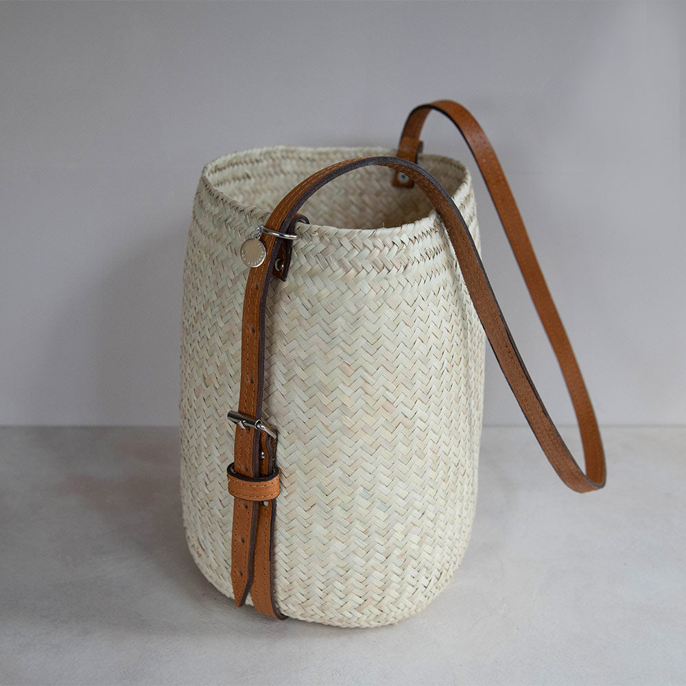 Handwoven Palm Leaf Bucket Tote