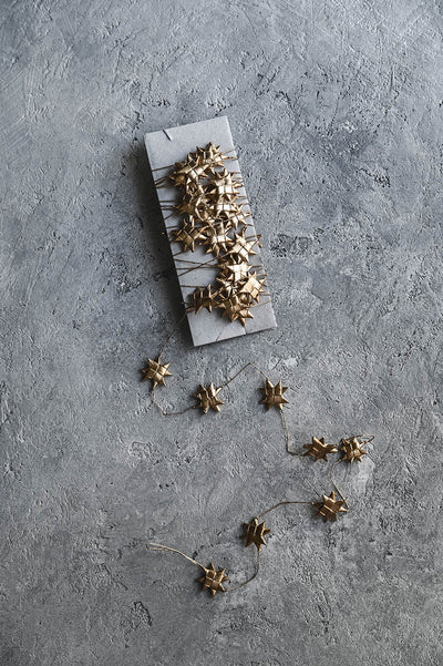 Palm Leaf Star Garland - Gold