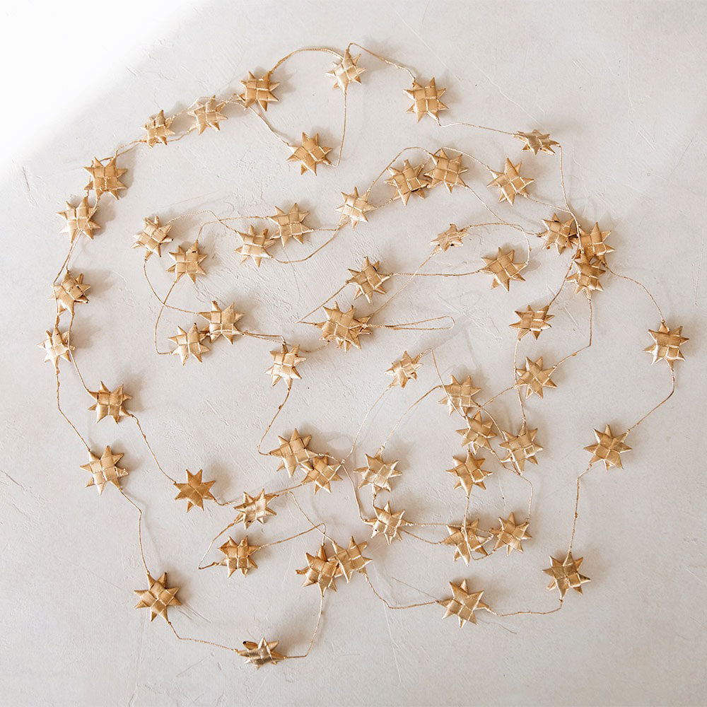 Palm Leaf Star Garland - Gold