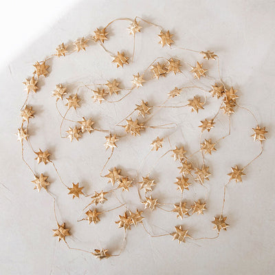 Palm Leaf Star Garland - Gold