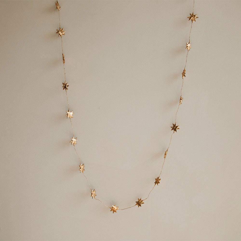 Palm Leaf Star Garland - Gold