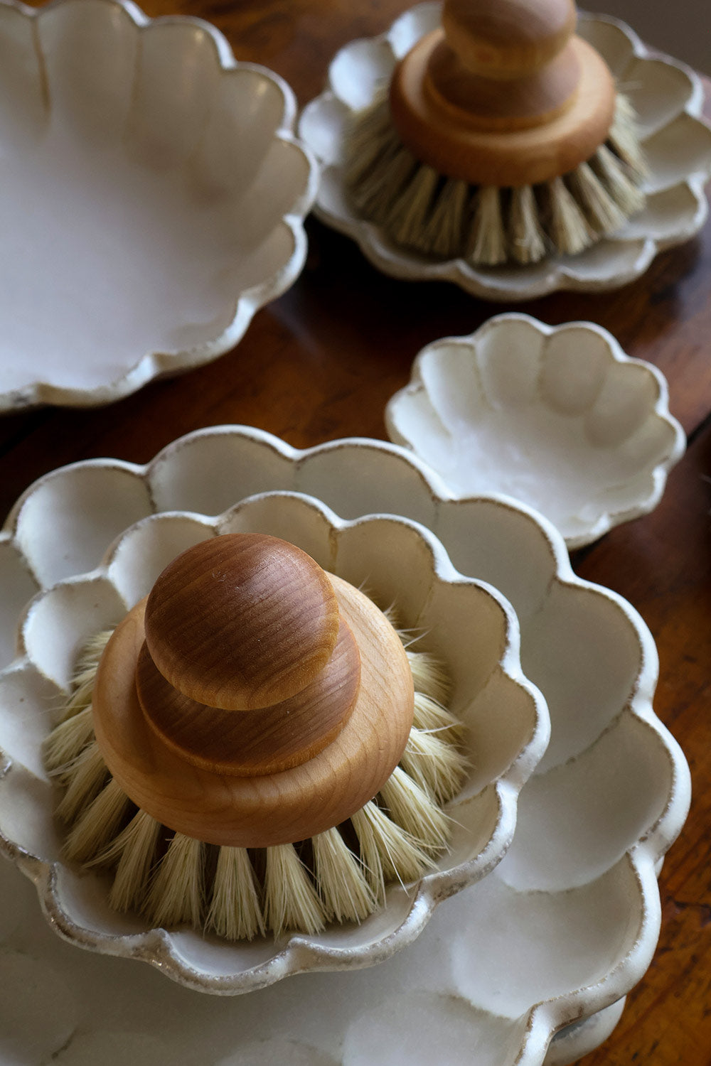 Footed Ceramic Petal Bowl