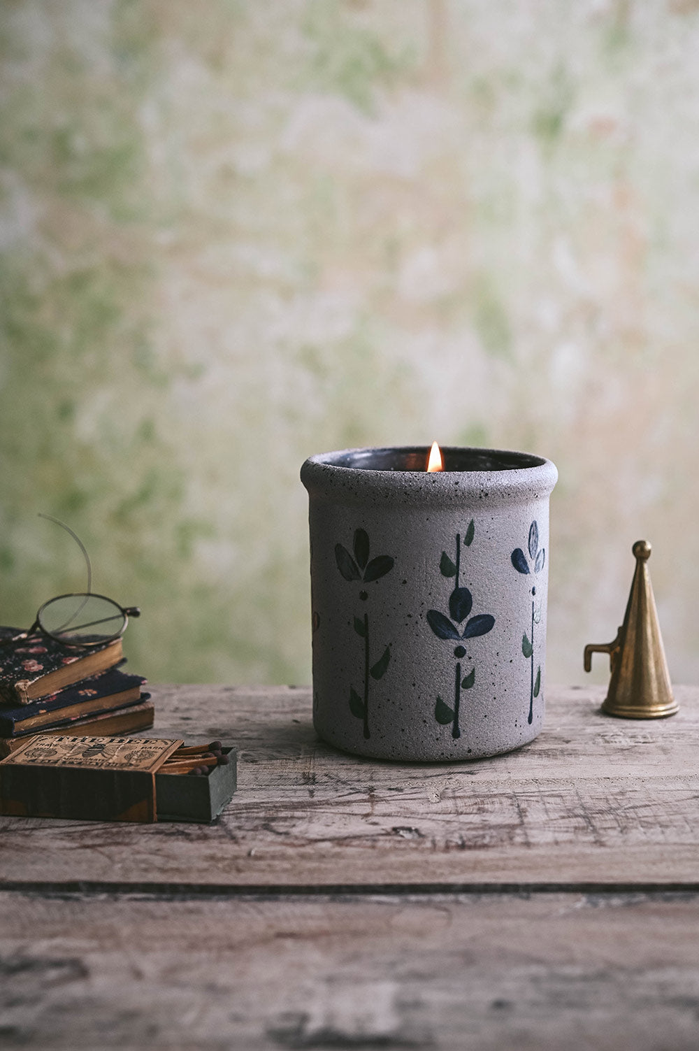 Ceramic Bloom Candle Crock