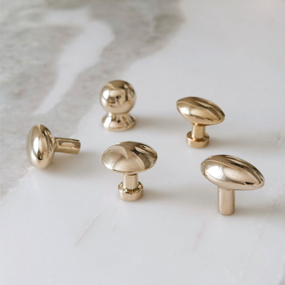 Roan Iris Unlacquered Brass Knob