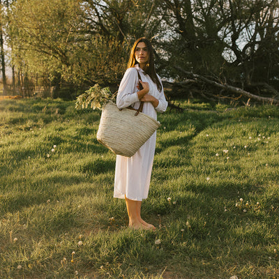 Double Handle Palm Leaf Shopper