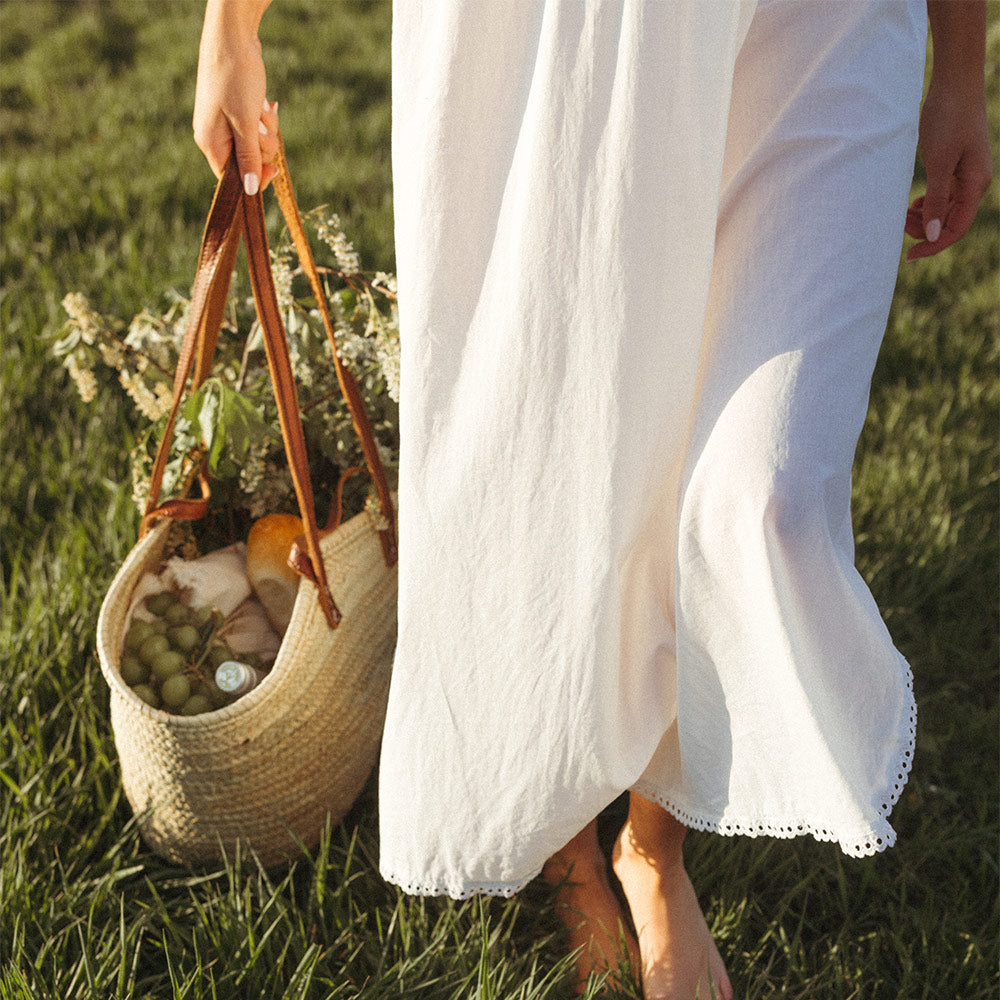 Double Handle Palm Leaf Shopper