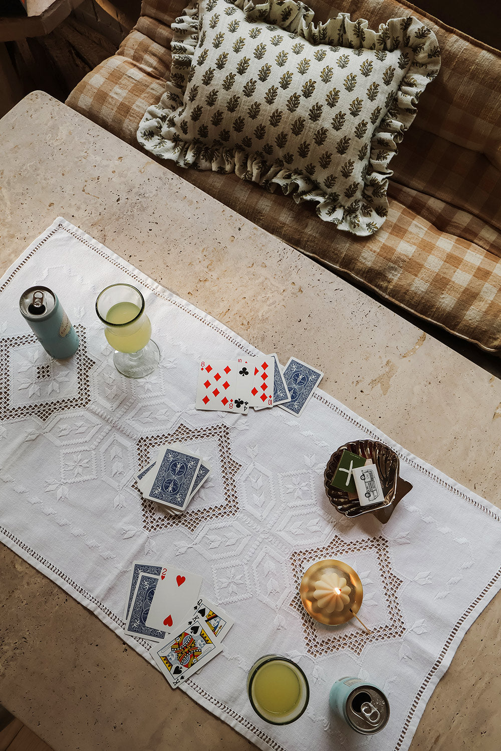 Heirloom Embroidered Table Throw No. 6270