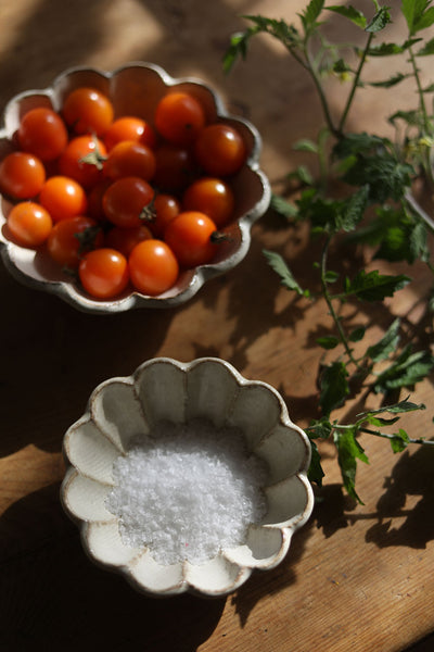 Petite Footed Ceramic Petal Bowl