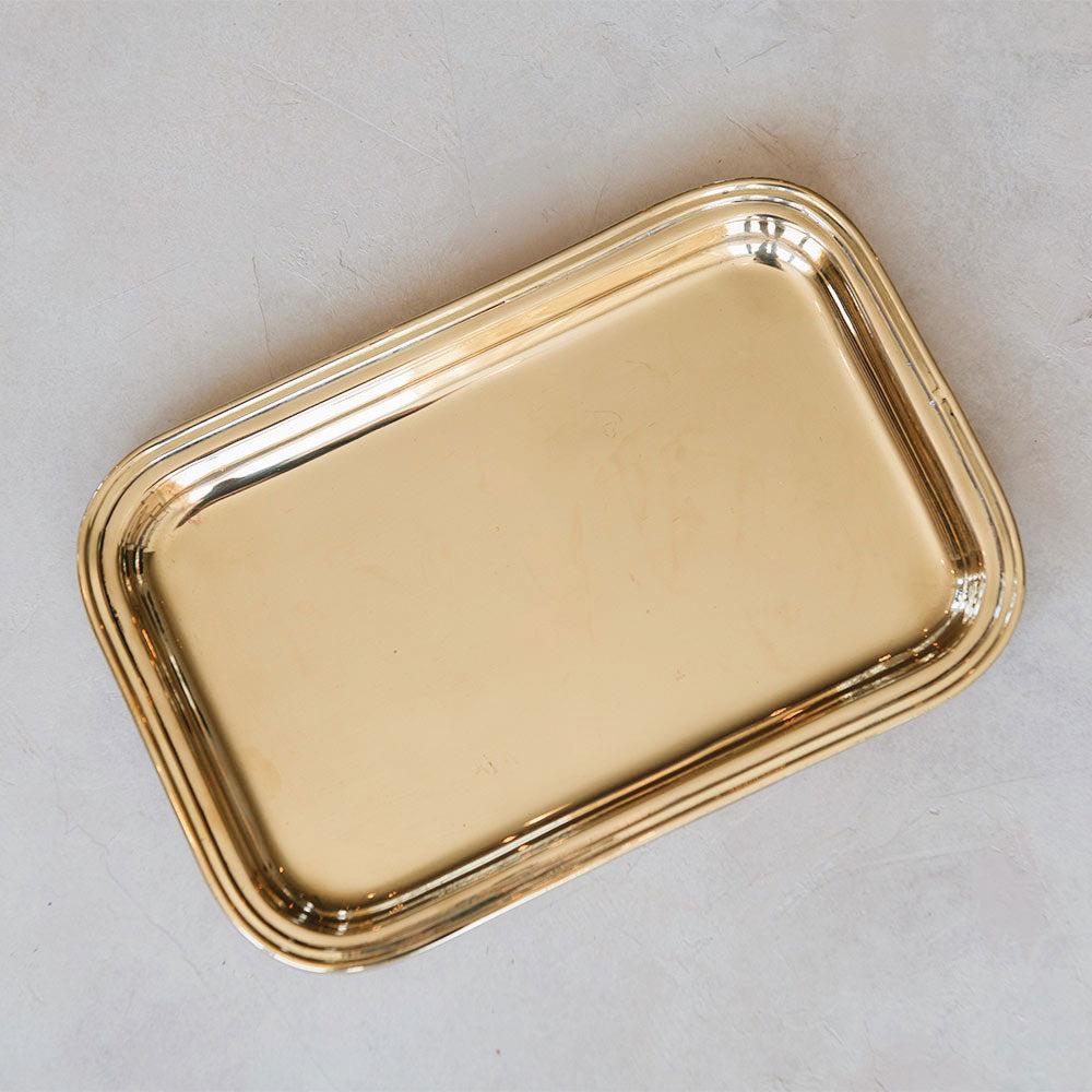 Roan Iris Tray - Unlacquered Brass