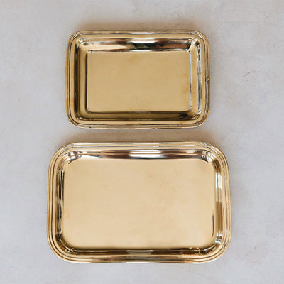 Roan Iris Tray - Unlacquered Brass