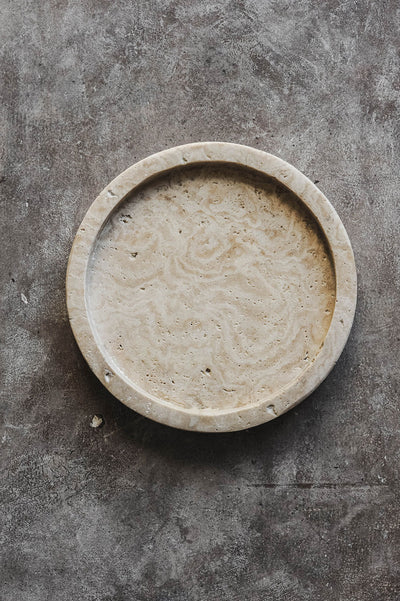 Round Travertine Tray