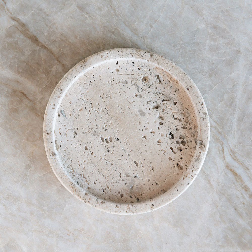 Round Travertine Tray