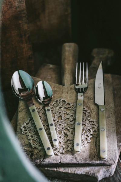 Cream Flatware Set