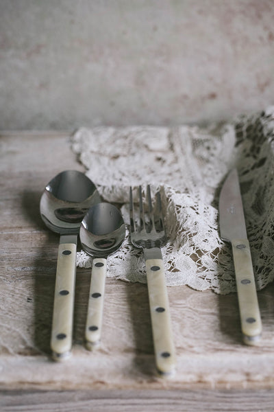 Cream Flatware Set