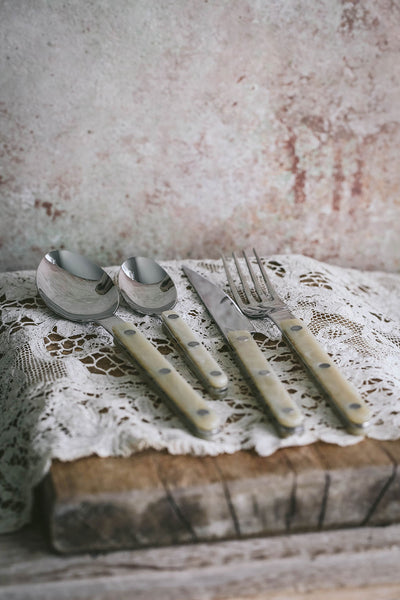 Cream Flatware Set