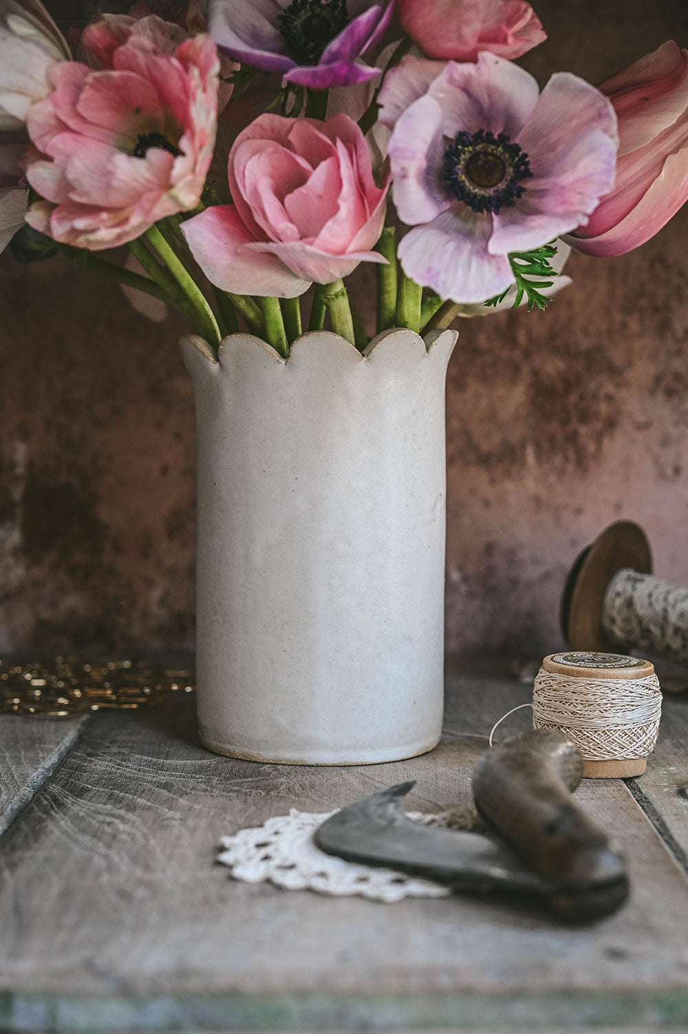Scallop Ceramic Vase