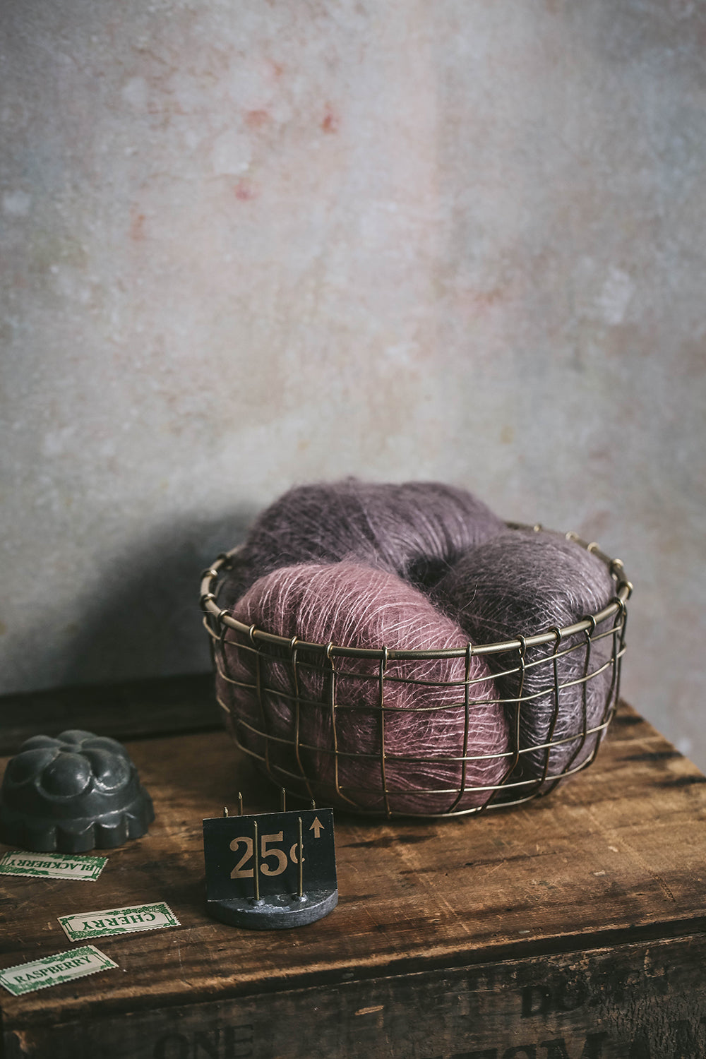 Short Round Brass Wire Basket - Small